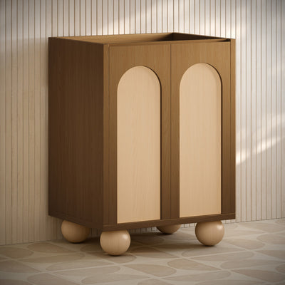 Plaisir II 24" Freestanding Bathroom Vanity Cabinet without Top in Brown Oak