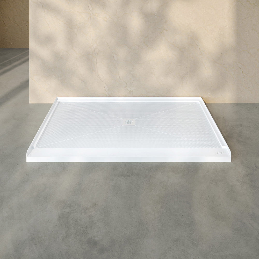 Alliance 64 x 36 ADA Shower Pan Base with Center Drain in Glossy White