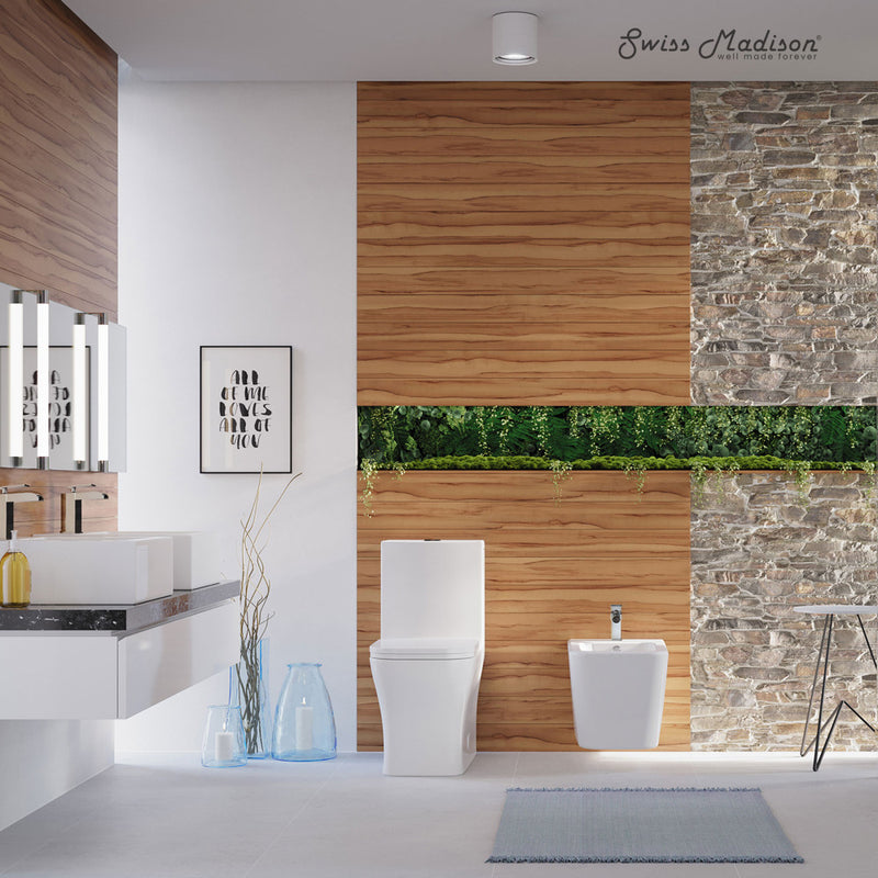 Concorde One Piece Square Toilet Dual Flush, Black Hardware 1.1/1.6 gpf