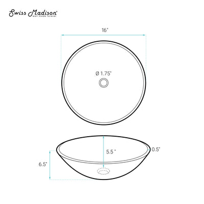 Virage 16.5" Round Glass Vessel Sink