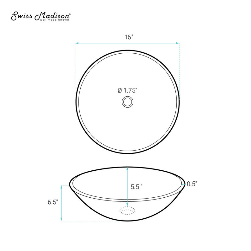 Virage 16.5" Round Glass Vessel Sink