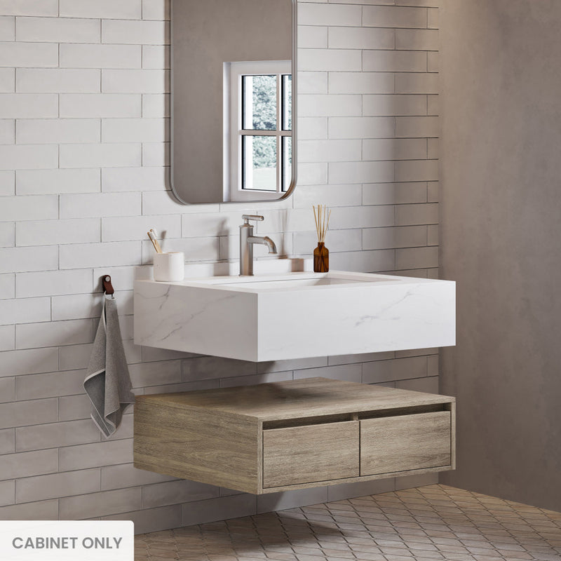 Avancer 36" Wall-Mounted Bathroom Vanity Cabinet without Top in Weathered Oak