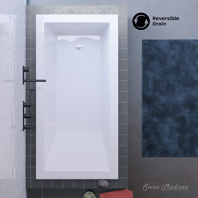 Voltaire 54" x 30" Reversible Drain Drop-In Bathtub