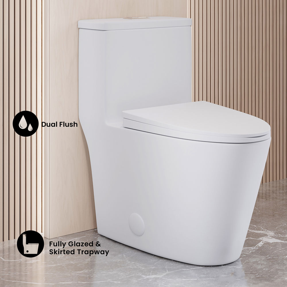 Dreux One Piece Elongated Dual Flush Toilet with 0.95/1.26 GPF (6 - Pack)