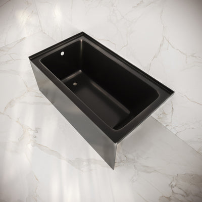 Voltaire 54 x 30 Skirted Left Drain Soaking Apron Bathtub in Glossy Black