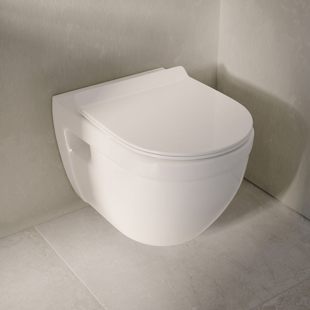 Ivy Wall-Hung Toilet Bundle 0.8/1.6 GPF Dual Flush in Glossy White with Black Flush Plate