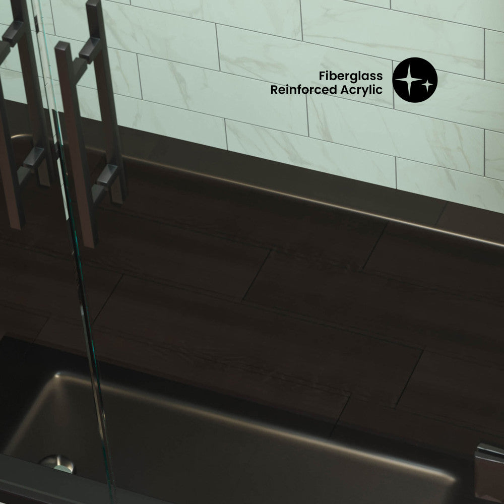 Voltaire 54" x 30" Reversible Drain Drop-In Bathtub in Matte Black