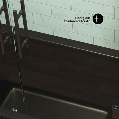Voltaire 54" x 30" Reversible Drain Drop-In Bathtub in Matte Black