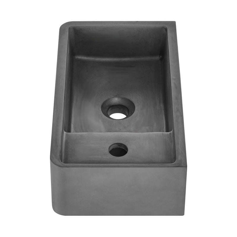Lisse 17.5" Rectangle Concrete Wall-Mount Bathroom Sink in Dark Grey