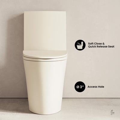 St. Tropez One-Piece 12" Rough-in 1.1/1.6 GPF Dual Flush Elongated ADA Toilet in Matte Bisque