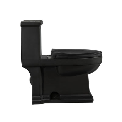Voltaire One-Piece Elongated Toilet Dual-Flush 1.1/1.6 gpf in Matte Black