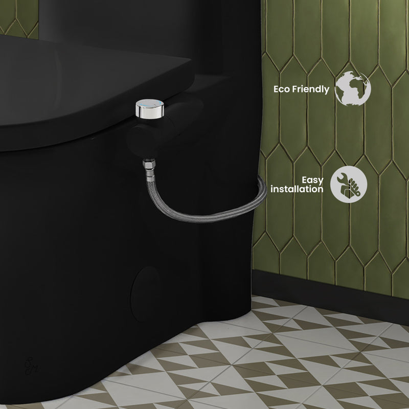 Aqua Non-Electric Bidet Toilet Attachment in Glossy Black