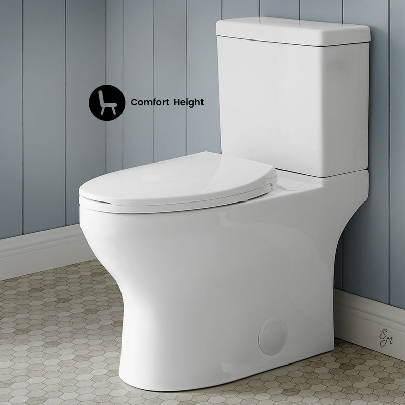 Classe Two-Piece Elongated Left Side Flush Handle Toilet 1.28 gpf