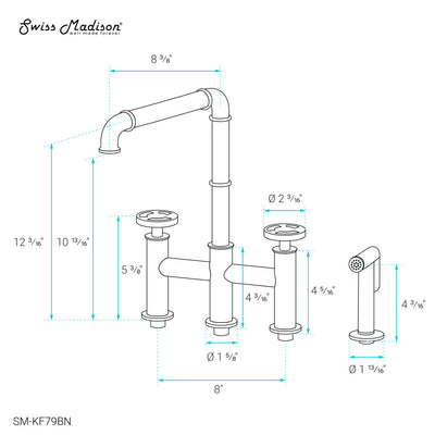 Avallon Pro Widespread Kitchen Faucet with Side Sprayer in Brushed Nickel