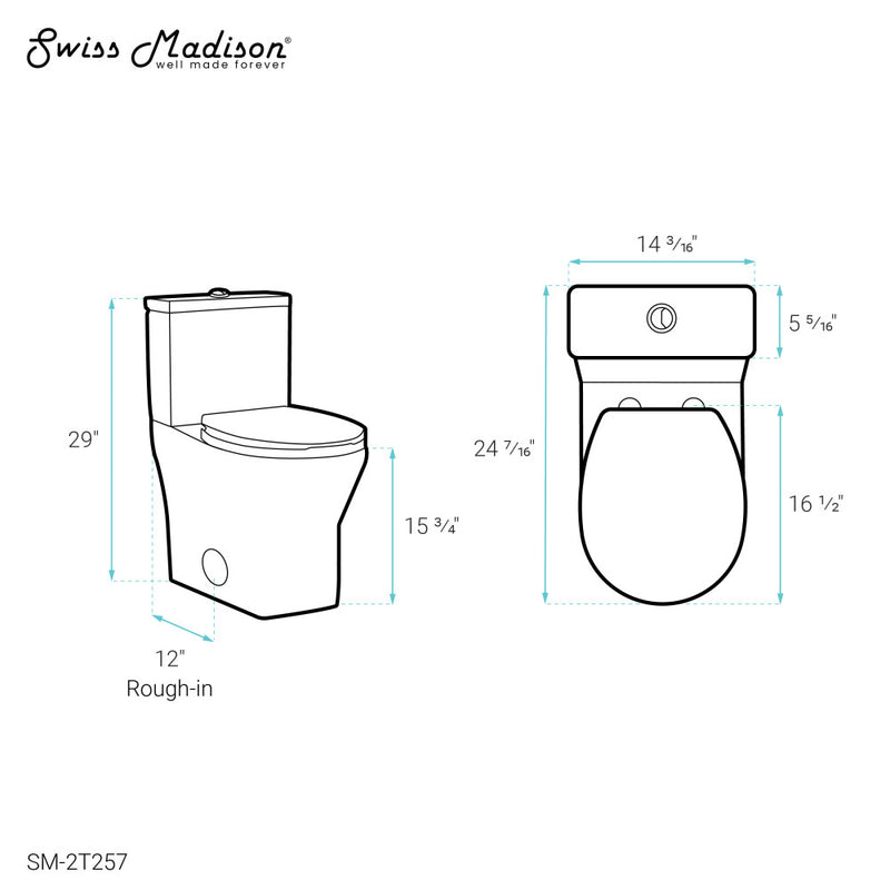 Sublime II Two-Piece Round Toilet Dual-Flush 0.8/1.28 gpf – Swiss ...