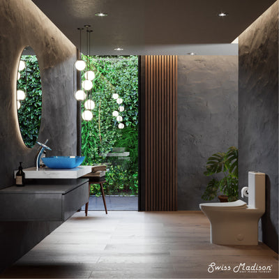 Cascade Rectangular Glass Vessel Sink with Faucet, Ocean Blue