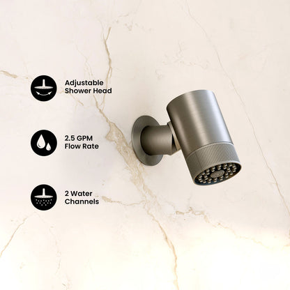 Lumiere 2-Spray Patterns 2.5 GPM Wall Mount Fixed Shower Head in Brushed Nickel