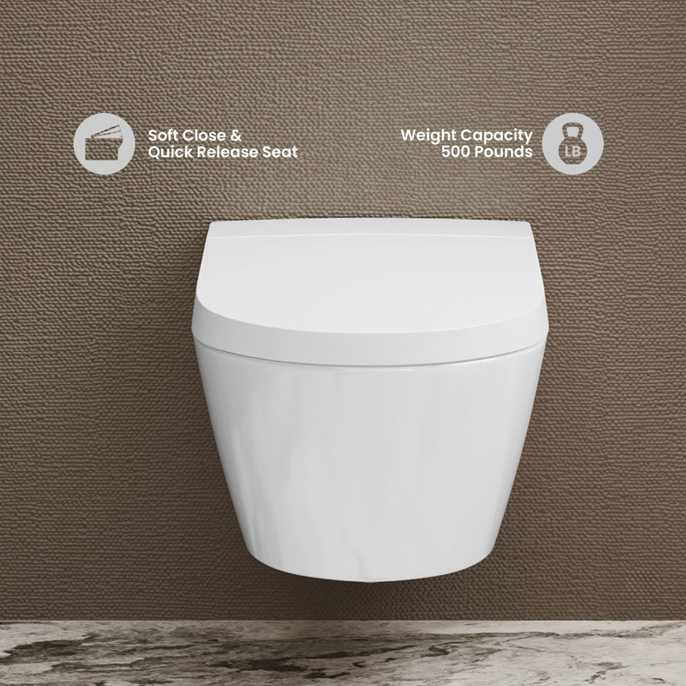 Pur Smart Wall-Hung Toilet with Bidet Bundle with Round Chrome Actuator