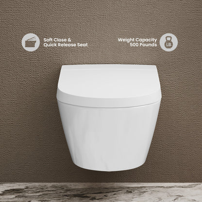 Pur Smart Wall-Hung Toilet with Bidet Bundle with Round Chrome Actuator