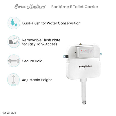 Fantome E 2' x 4' Concealed In-Wall Toilet Tank Carrier System for Back to Wall Toilet