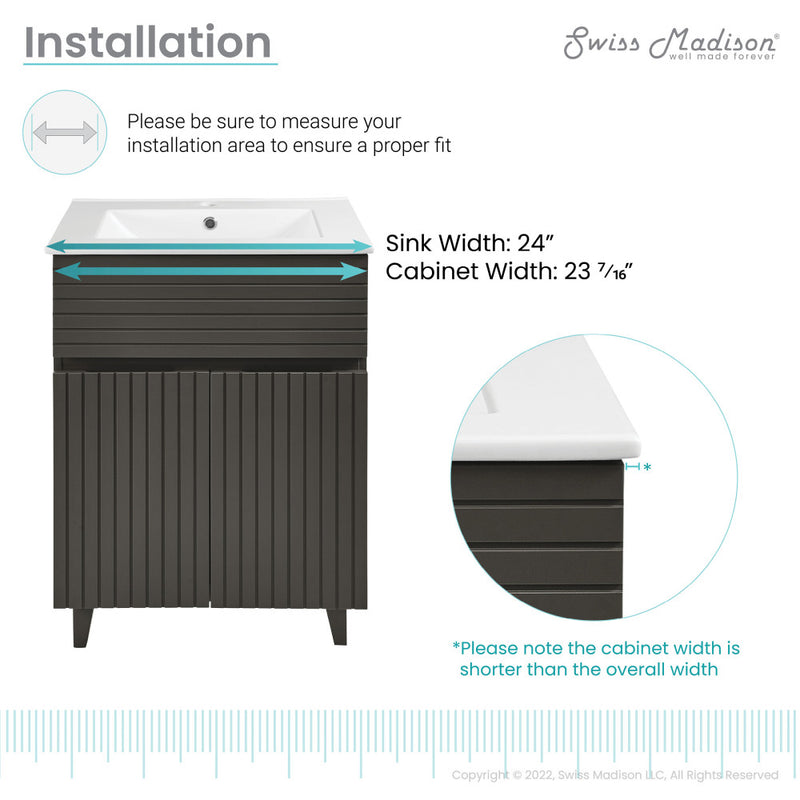 Bernay 24" Bathroom Vanity in Cedar Gray