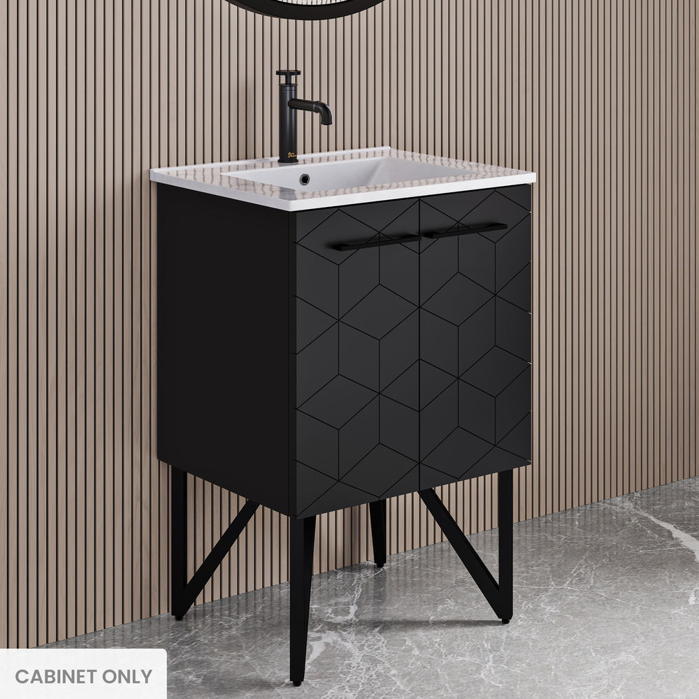 Annecy 24 Phantom Black Bathroom Vanity Cabinet Only (SM-BV251B)