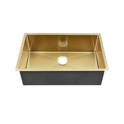 Rivage 30 x 18 Stainless Steel, Single Basin, Undermount Kitchen Sink, Gold