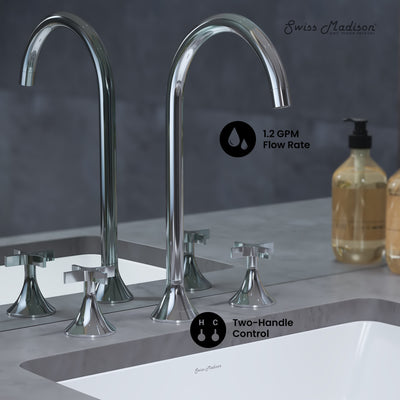 Daxton 8 in. Widespread, Cross Handle, Bathroom Faucet in Chrome