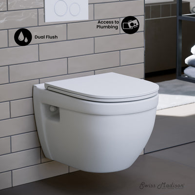 Ivy Wall-Hung Elongated Toilet Bowl Only in Matte White