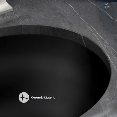 Plaisir 16.5" Ceramic Undermount Bathroom Sink in Matte Black