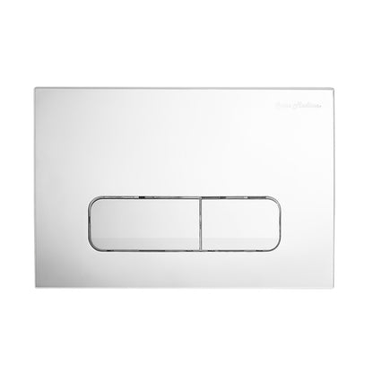Carre Wall Mount Dual Flush Actuator Plate with Rectangle Push Buttons in Polished Chrome
