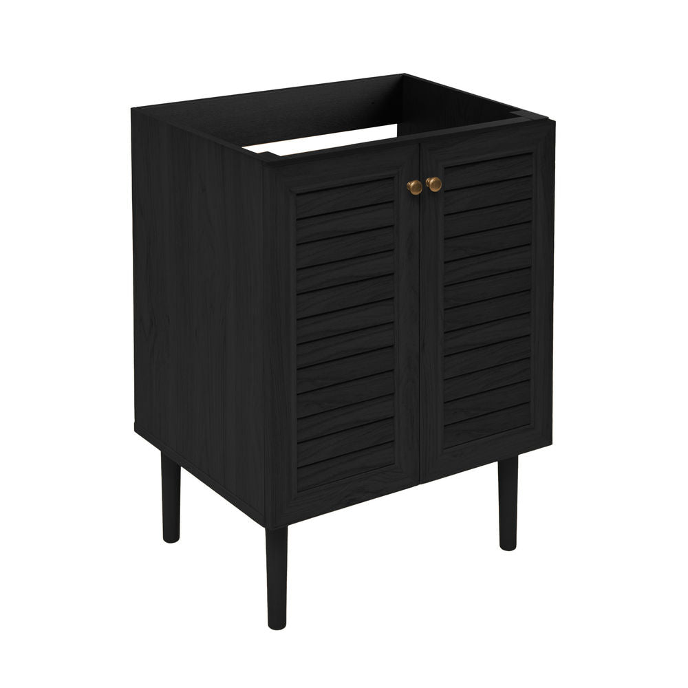 Bron 24" Freestanding Bathroom Vanity Cabinet without Top in Black Oak