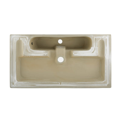 Voltaire Wide Rectangle Wall Hung Sink in Static Marble