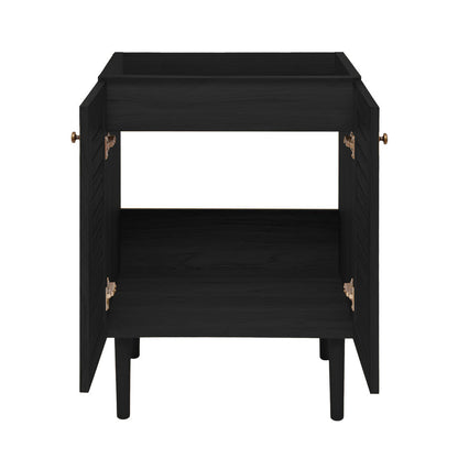 Bron 24" Freestanding Bathroom Vanity Cabinet without Top in Black Oak