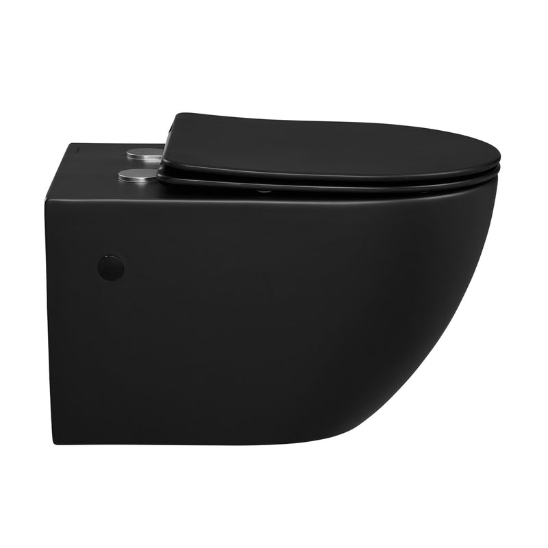 St.Tropez Wall-Hung Elongated Toilet Bowl in Matte Black