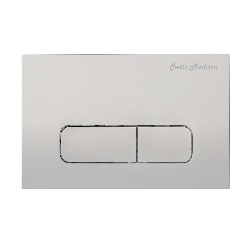 Wall Mount Dual Flush Actuator Plate with Rectangle Push Buttons in Matte Chrome