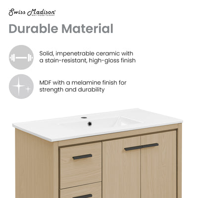 Virage 36" Freestanding, Bathroom Vanity in Oak