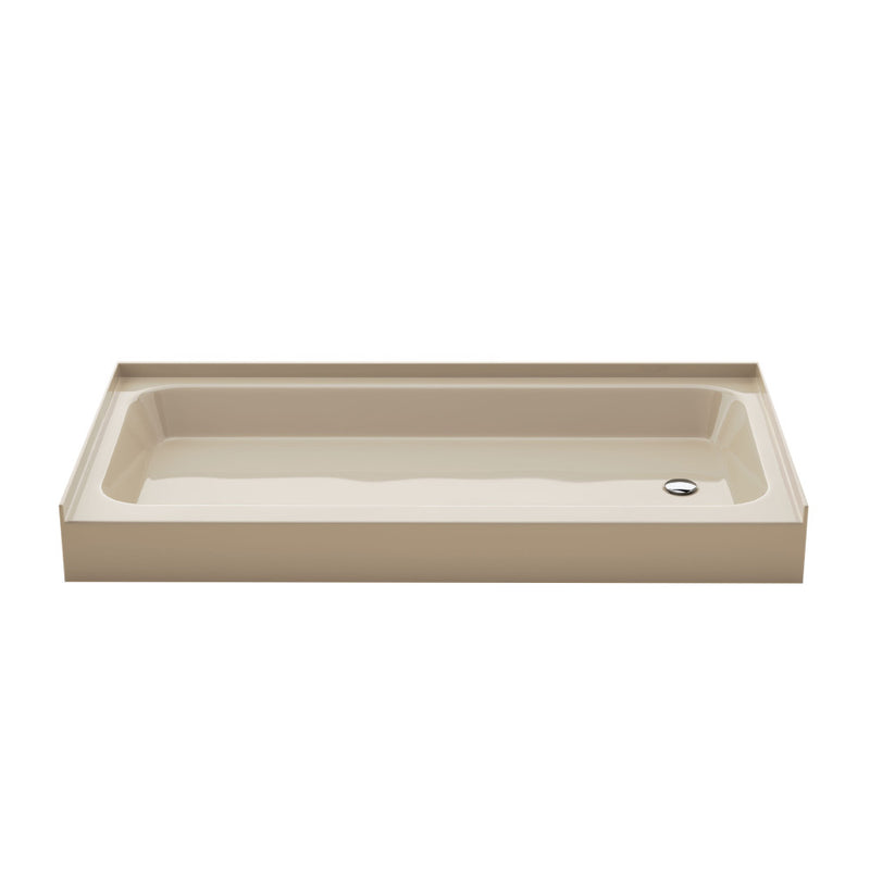 Voltaire 60 x 30 Shower Pan Base with Right Drain in Glossy Bisque