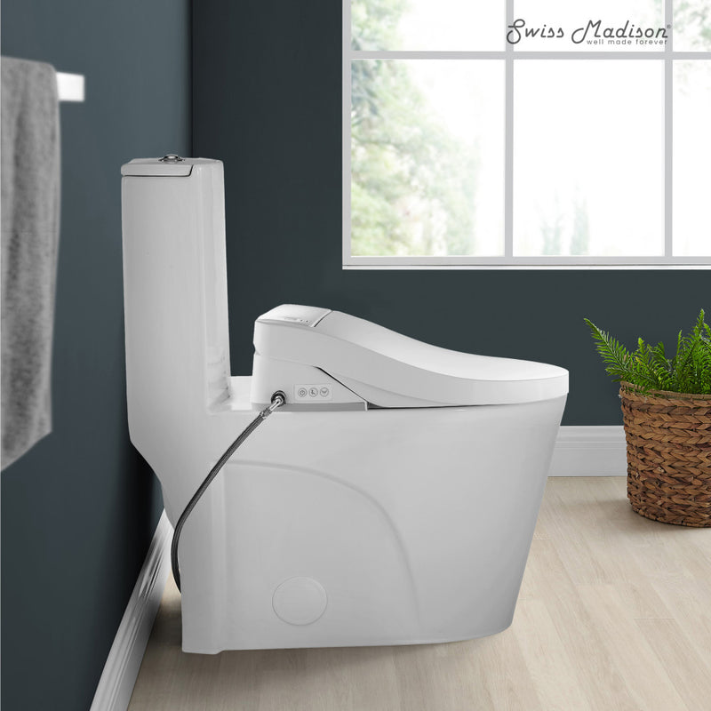 St. Tropez One-Piece Elongated Toilet Vortex Dual-Flush 1.1/1.6 gpf with Smart Seat Bidet