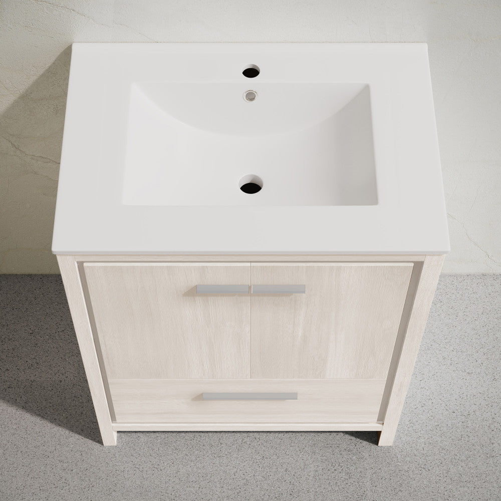 Virage 30" Freestanding Bathroom Vanity in White Oak