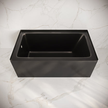 Voltaire 54 x 30 Skirted Left Drain Soaking Apron Bathtub in Glossy Black