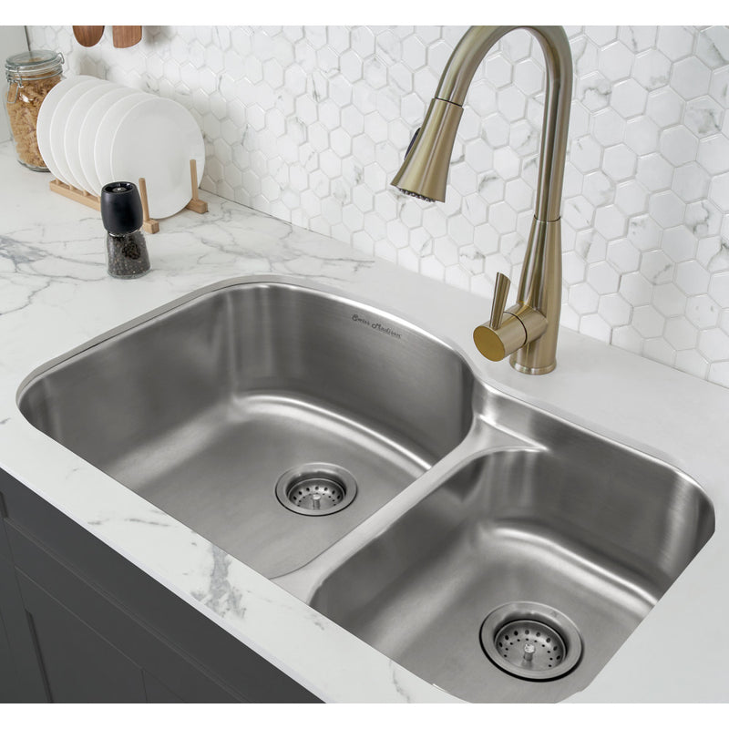 Toulouse 32 x 21 Stainless Steel, Dual Basin, Undermount Kitchen Sink