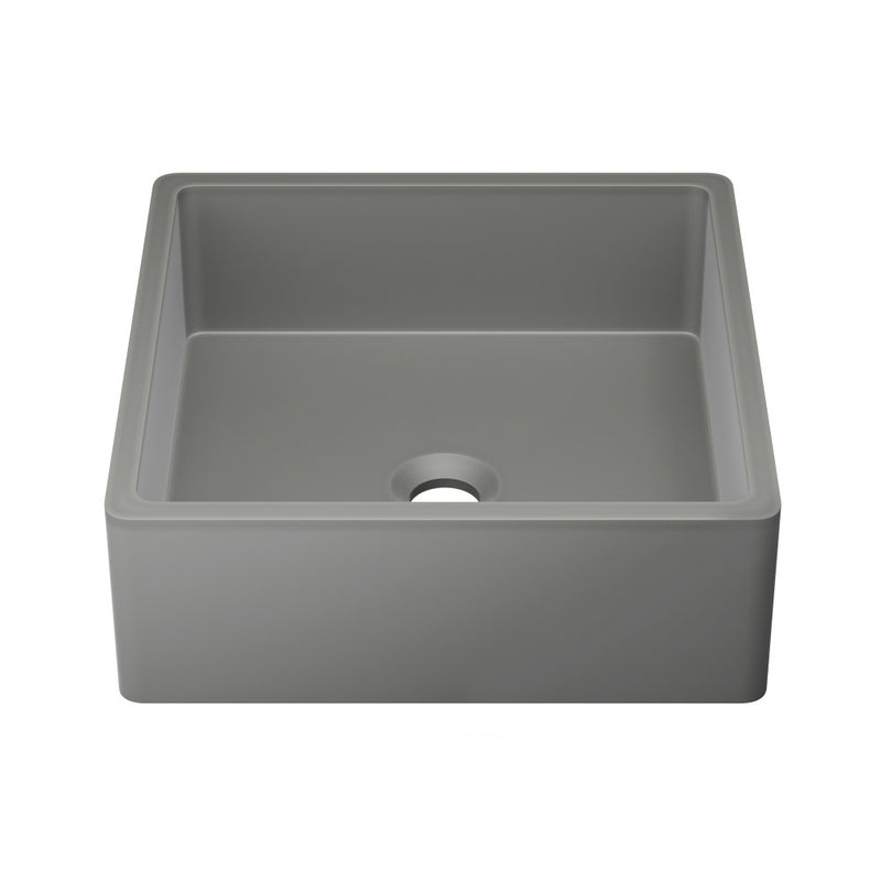 Lisse 15" Square Concrete Vessel Bathroom Sink in Dark Grey