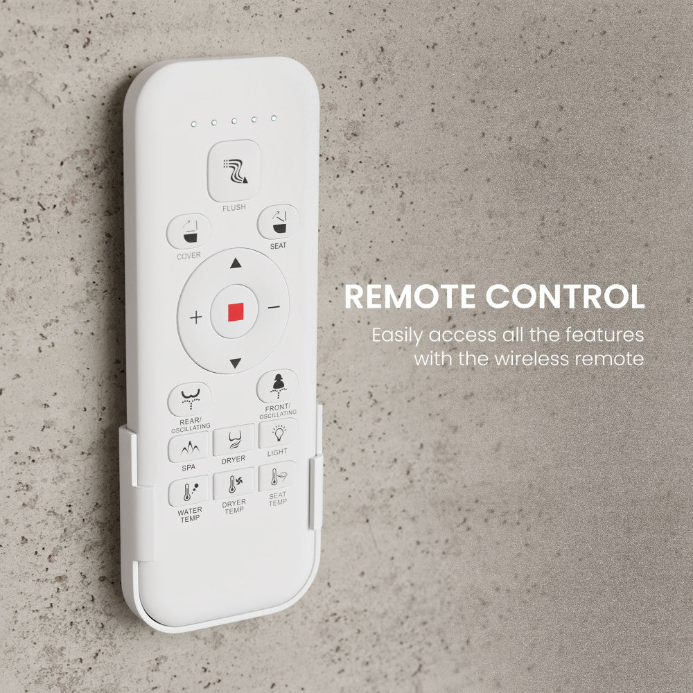 Remi Smart Toilet 12” Rough-in ADA Height in Glossy White with Integrated Tank, Auto-Open Lid, Foot Sensor