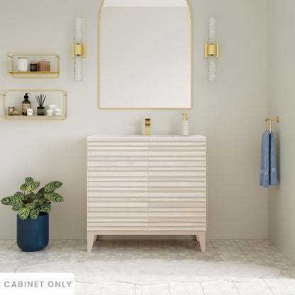 Cascade 30" Freestanding Bathroom Vanity Cabinet without Top in White Oak
