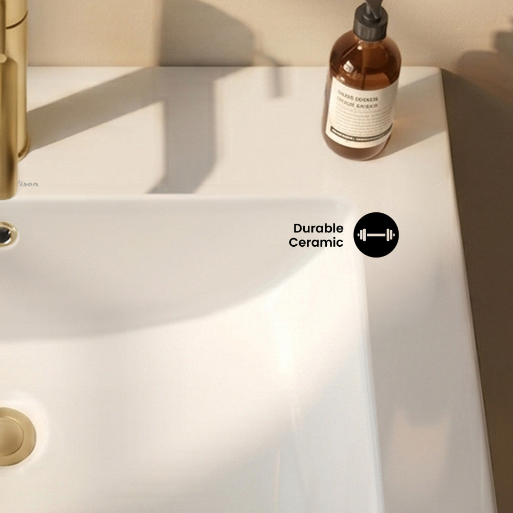 24" Ceramic Vanity Top with Single Faucet Hole