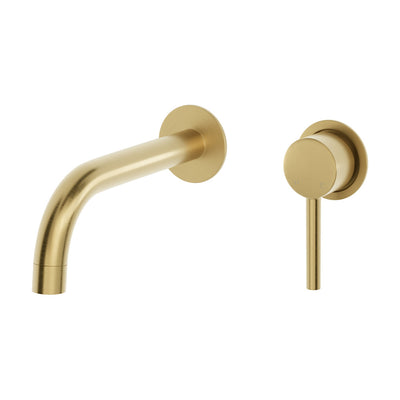 Ivy Single-Handle Wall Mount Bathroom Faucet in Brushed Gold