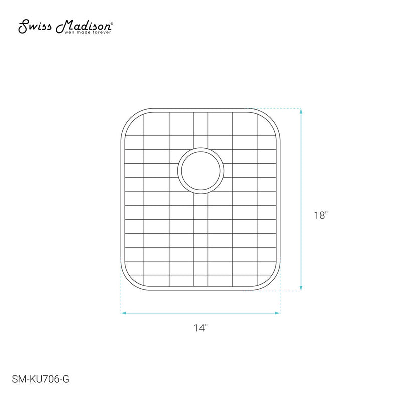 Stainless Steel, Undermount Kitchen Sink Grid for 14 x 18 x 10 Sinks