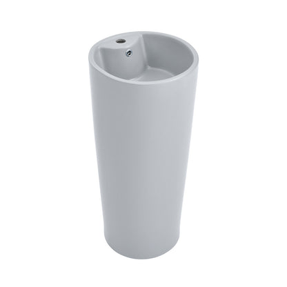 Monaco Circular Basin Pedestal Sink Matte Gray