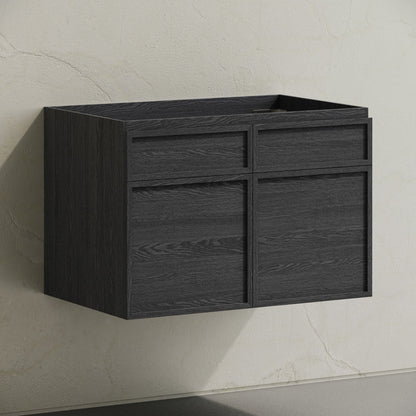 St. Tropez 30" Wall-Mounted Bathroom Vanity Cabinet without Top in Black Oak